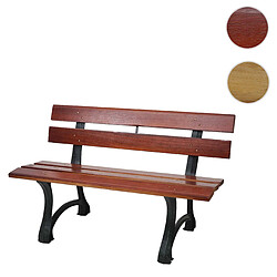 Mendler Banc de jardin HWC-F96, banc du parc, banquette en bois, fonte ~ 2 places, 125cm marron