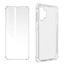 Avizar Pack Protection Samsung Galaxy A13 4G Coque + Verre Trempé Transparent