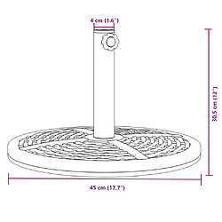 vidaXL Base de parasol pour mâts Ø38 / 48 mm 12 kg rond pas cher