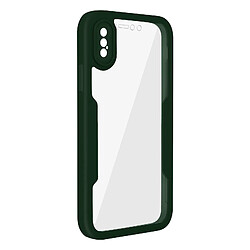 Avizar Coque iPhone X et XS Dos Plexiglas Avant Polymère Coins Renforcés Contour Vert