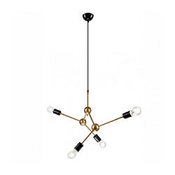 Lumière Suspension Alessia Acier Or 4 ampoules 120cm