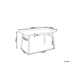 Avis Beliani Table de salle à manger en bois d'hévéa sombre VENTERA