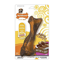 nylabone Jouet à Mâcher Robuste Os en Caoutchouc Arôme Sauce/B?uf pour Les Chiens de Taille Moyenne Jusqu'à 16 kg