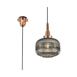 Luminaire Center Suspension design 1 ampoule Cuivre,fumé