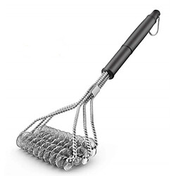 Brosse pour barbecue, brosse de nettoyage sécuritaire, brosse de nettoyage pour gril de four à 3 rangées de 17,3 pouces