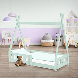 Acheter ML-Design Lit d'enfant 70 x 140 cm menthe tipi antichute en bois pin avec grille sécurité