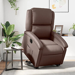 Maison Chic Fauteuil Relax pour salon, Fauteuil inclinable électrique marron similicuir -GKD50304