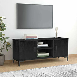 Maison Chic Meuble TV scandinave - Banc TV pour salon Noir 110x35x48 cm Bois de pin massif -MN27466