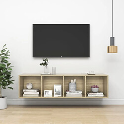 vidaXL Meuble TV mural Chêne sonoma 37x37x142,5 cm Bois d’ingénierie