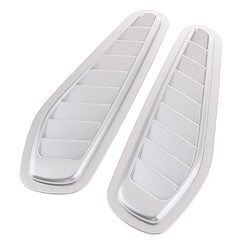 2 Pièces Air Flow Intake Turbo Bonnet Hood Side Vent Grille Cover Silver