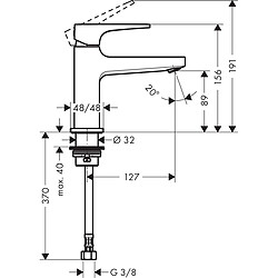 Hansgrohe Robinet lave-mains sans tirette ni vidage Metropol 100 32501000