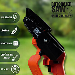 Acheter Mini tronçonneuse électrique - Trickblade pro - Rotorazer Mini Chainsaw - VENTEO - Portable et légère - 21 V - Batterie rechargeable - Sans fil - Lumière LED - Entretien du jardin