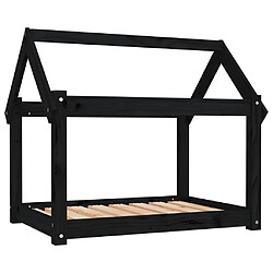 vidaXL Lit pour chien Noir 81x60x70 cm Bois de pin solide