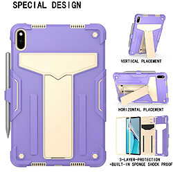 Coque en silicone avec béquille en T Violet/beige pour votre Huawei MatePad 11 (2021)