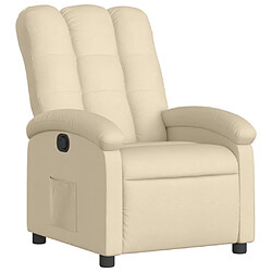 vidaXL Fauteuil inclinable Crème Tissu