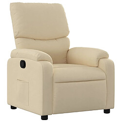 vidaXL Fauteuil inclinable Crème Tissu