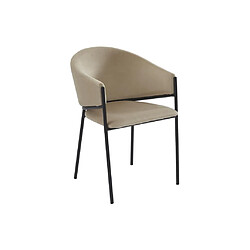 Acheter Lot de 2 chaises avec accoudoirs en velours et métal noir - Beige - ORDIDA de Pascal MORABITO