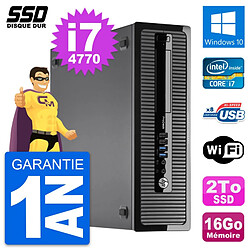 PC HP ProDesk 400 G1 SFF Intel Core i7-4770 RAM 16Go SSD 2To Windows 10 Wifi - Occasion