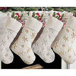 Avis C225 2PCS Décoration de Noël Grand Chaussettes de Noël en peluche Chaussettes de Noël Broderie Chaussettes Chaussettes Pendentif Cheminée Pendentif