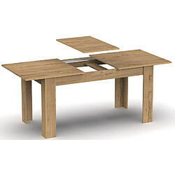 Pegane Table à manger extensible en aggloméré et mélamine coloris chêne doré - Longueur 140-195 x Profondeur 80 x Hauteur 77 cm pas cher