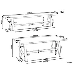 Avis Beliani Table avec banc TONNARE Béton Gris