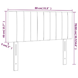 vidaXL Tête de lit à LED Gris foncé 80x5x78/88 cm Velours pas cher