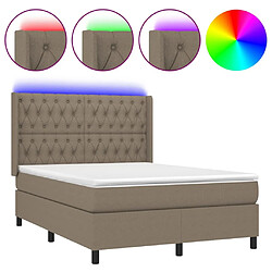 Sommier à lattes,Cadre à lattes de lit pour Adulte matelas et LED Taupe 140x200 cm Tissu -MN45988