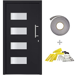 vidaXL Porte d'entrée Aluminium et PVC Anthracite 100x200 cm