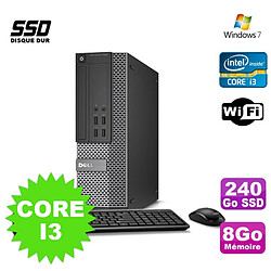 PC Dell Optiplex 7020 SFF Core I3-4150 3.5GHz 8Go Disque 240Go SSD DVD Wifi W7 - Occasion