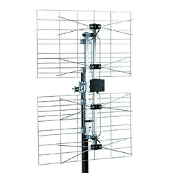 Optex Kit Antenne Panneau UHF Extérieure TNT + Préampli UHF Réglable 1 entrée + Alim 220V + Décodeur TNT HD Etimo 1T-2 + Câble Coax 10m