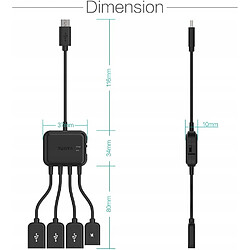 GUPBOO Hub Adaptateur TUSITA 3 Ports USB OTG Raspberry Pi,JL1485