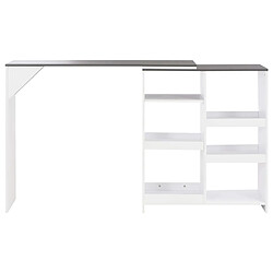 Acheter Helloshop26 Table haute mange debout bar bistrot avec tablette amovible blanc 138 cm 0902047