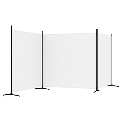 Acheter vidaXL Cloison de séparation 3 panneaux Blanc 525x180 cm Tissu