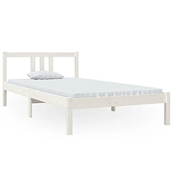 vidaXL Cadre de lit sans matelas blanc bois massif 100x200 cm