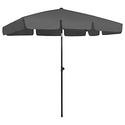 Helloshop26 Parasol de plage 200 x 125 cm polyester anti-UV anthracite 02_0008373