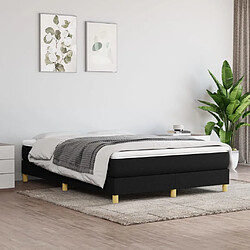 vidaXL Sommier à lattes de lit avec matelas Noir 140x190 cm Tissu