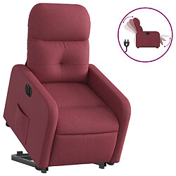 vidaXL Fauteuil inclinable électrique rouge bordeaux tissu