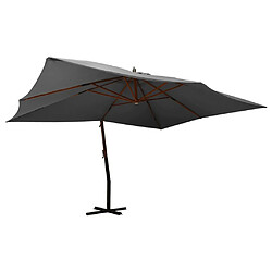 Maison Chic Parasol Jardin | Parasol en porte-à-faux avec mat en bois 400x300 cm Anthracite - GKD24436