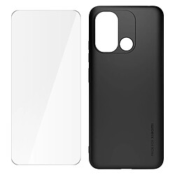 Coque semi-rigide pour Xiaomi Redmi 12C et Verre Trempé 9H Made for Xiaomi Noir