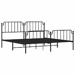 Acheter Maison Chic Cadre/structure de lit métal et tête de lit + pied de lit pour adulte - Lit Moderne Chambre noir 193x203 cm -MN65945