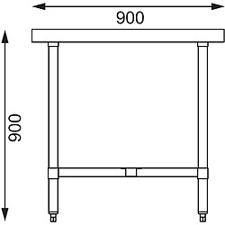 Acheter Table Inox Professionnelle Centrale Gamme 900 - Etagère - Vogue