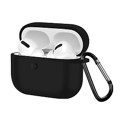 Avizar Coque AirPods Pro et Pro 2 Souple Anti-traces Anti-rayures avec Mousqueton noir