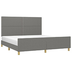 Avis Maison Chic Cadre/structure de lit avec tête de lit pour adulte - Lit Moderne Chambre Gris foncé 160 x 200 cm Tissu -MN91477