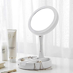 Avis Wewoo Miroir de maquillage avec lumière LED pliable 2 PCS 10X grossissant un poche cosmétique