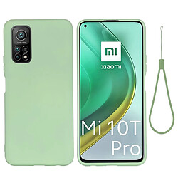 Coque en silicone liquide super mince vert pour votre Xiaomi Mi 10T 5G/Mi 10T Pro 5G