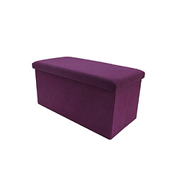 Mobili Rebecca Pouf Repose-Pieds Rangement Violet Coton 38x76x38