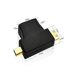 Avis Mini HDMI Adaptateur Micro HDMI Ver HDMI Femelle Triple Connecteur COnnvertissuer Image Son Vidéo Accessoire