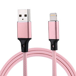 Wewoo Câble rose pour iPhone X / 8 et 8 Plus / 7 7 Plus / 6 6 6 Plus 6 s Plus / iPad 1m 2A sortie USB à Lightning 8 broches Nylon Weave Style de charge de synchronisation de données,