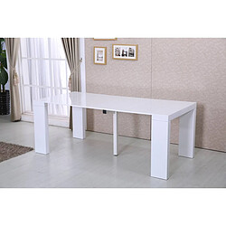 Habitat Et Jardin Table repas extensible Dina - 200/40 x 94 x 75 cm - Blanc laqué