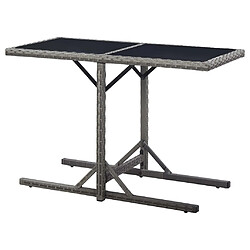 Avis vidaXL Table de jardin Anthracite 110x53x72 cm Verre et résine tressée